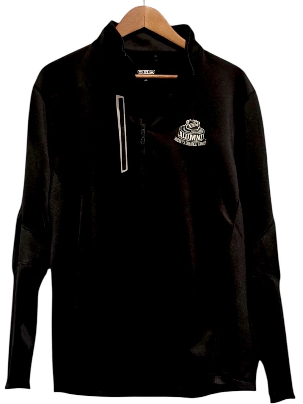 OGIO NHL Alumni Pullover Mens Large Black 1/4 Zip Golf Stretch Mock Neck